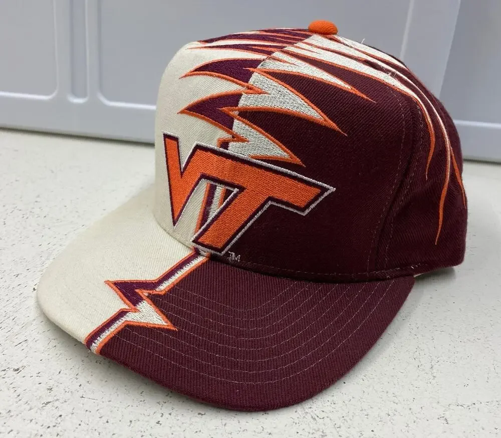 RARE VTG 90s Starter Virginia Tech VT Hokies retro shockwave strapback hat